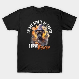 Boxer Dog Ghost Guardian Vintage Halloween Funny T-Shirt